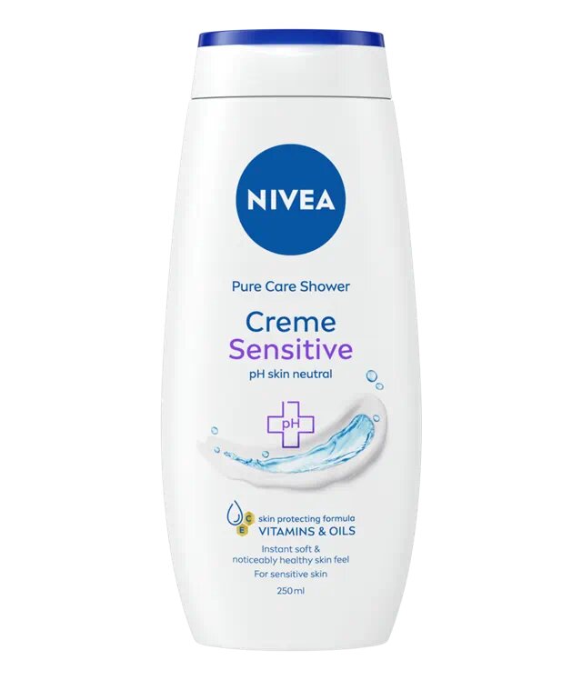 Nivea Bagnodoccia Creme Sensitive Bagnoschiuma in Crema Detergente Per Pelli Sensibili 250ml