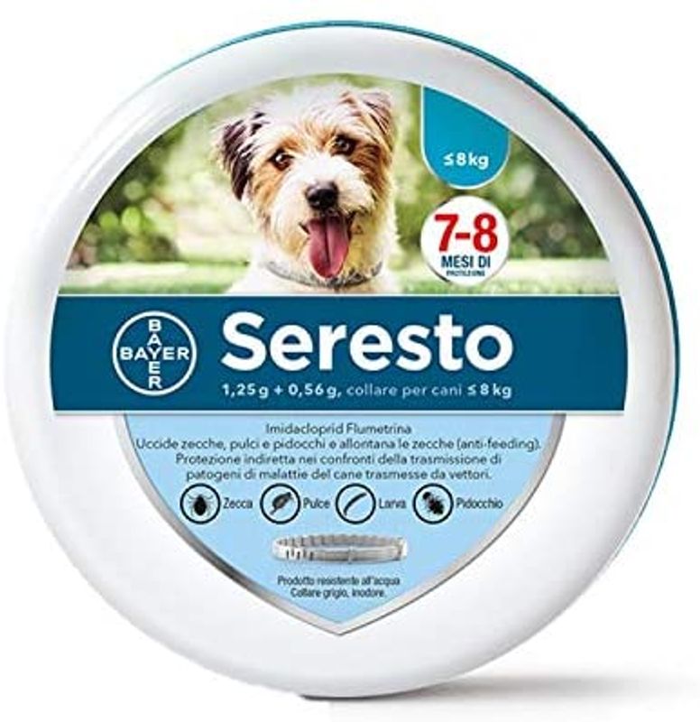 Seresto antiparassitario contro pulci e zecche per cani fino a 8kg