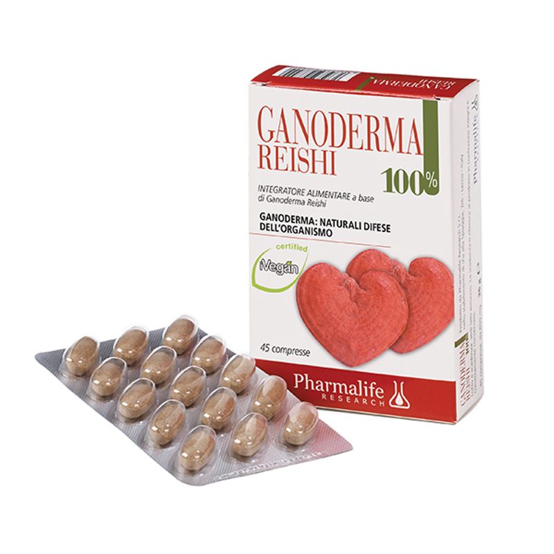 Pharmalife Ganoderma Reishi 100% integratore alimentare utile per le difese immunitarie 45 compresse