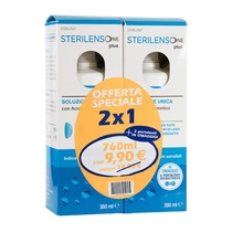 Sterilens One Plus soluzione unica con acido ialuronico OFFERTA SPECIALE BIPACK 380ml+380ml-1