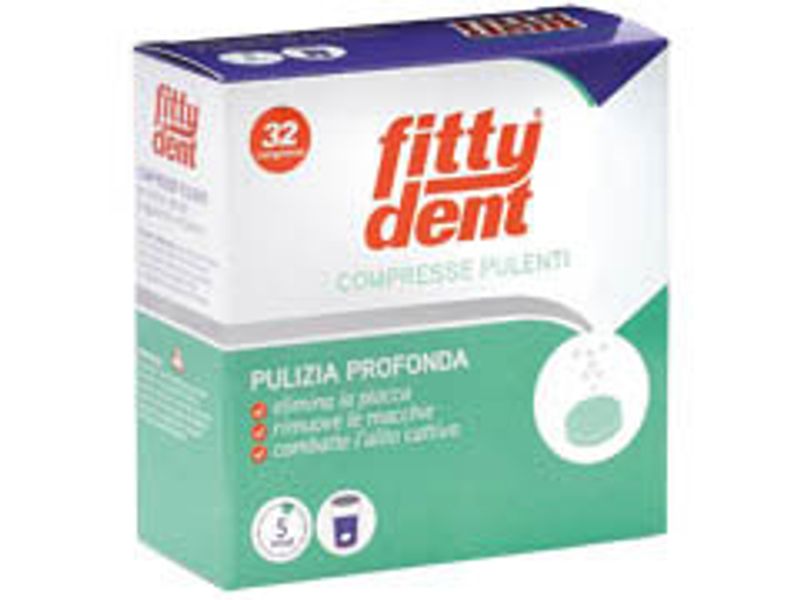 Fittydent compresse pulenti per protesi dentali e apparecchi ortodontici 32 compresse