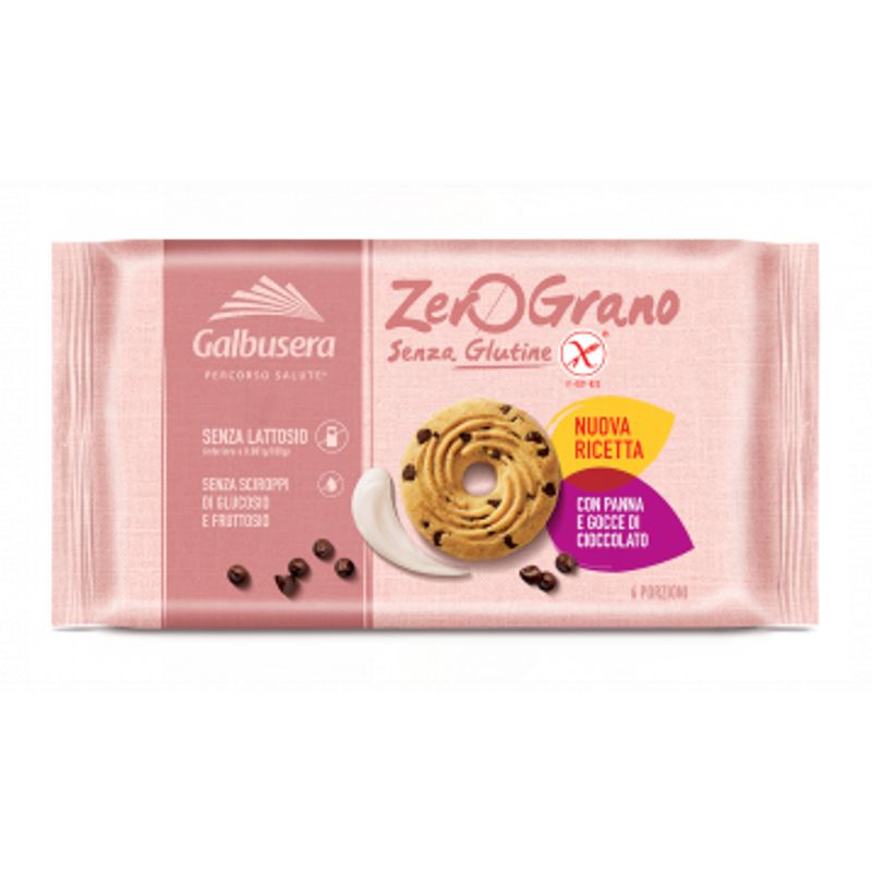 Galbusera Zerograno Frollini con Panna e Gocce di Cioccolato senza glutine 220g-1