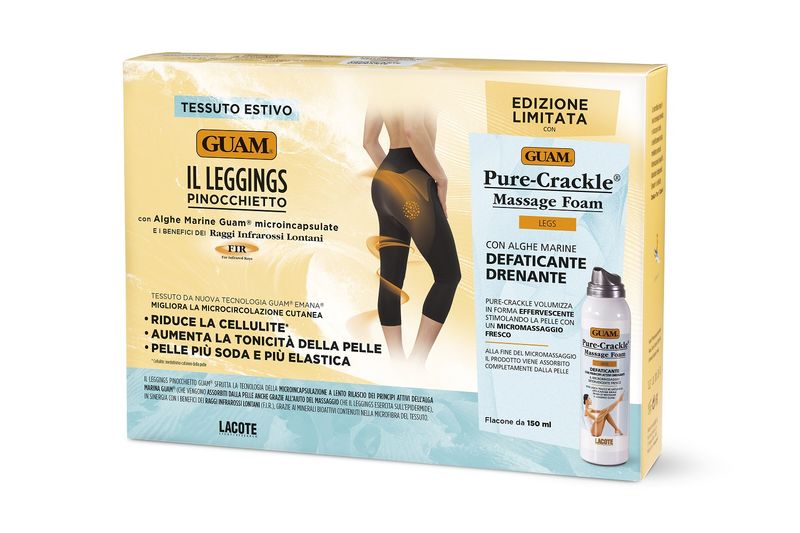 Image of Guam EDIZIONE LIMITATA Leggings Pinocchietto taglia L-XL +Guam Pure-Crackle Massage Foam 150ml