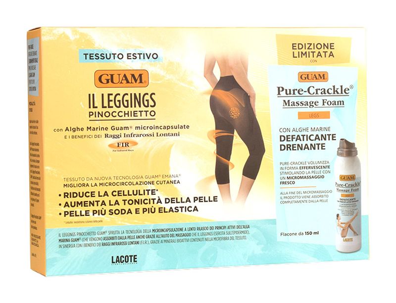 Image of Guam EDIZIONE LIMITATA Leggings Pinocchietto taglia XS-S +Guam Pure-Crackle Massage Foam 150ml