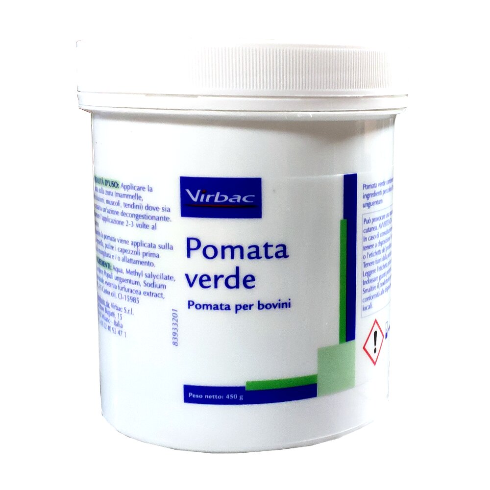 Virbac Pomata Verde ad uso veterinario per tutte le specie animali 450g
