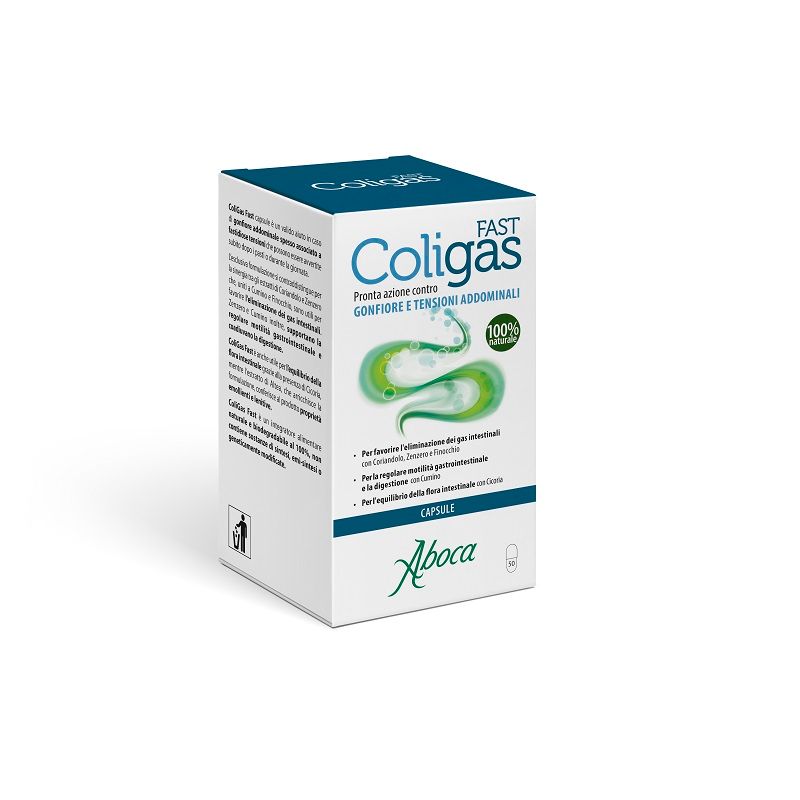 Aboca Coligas fast contro gonfiore e tensioni addominali 50 capsule