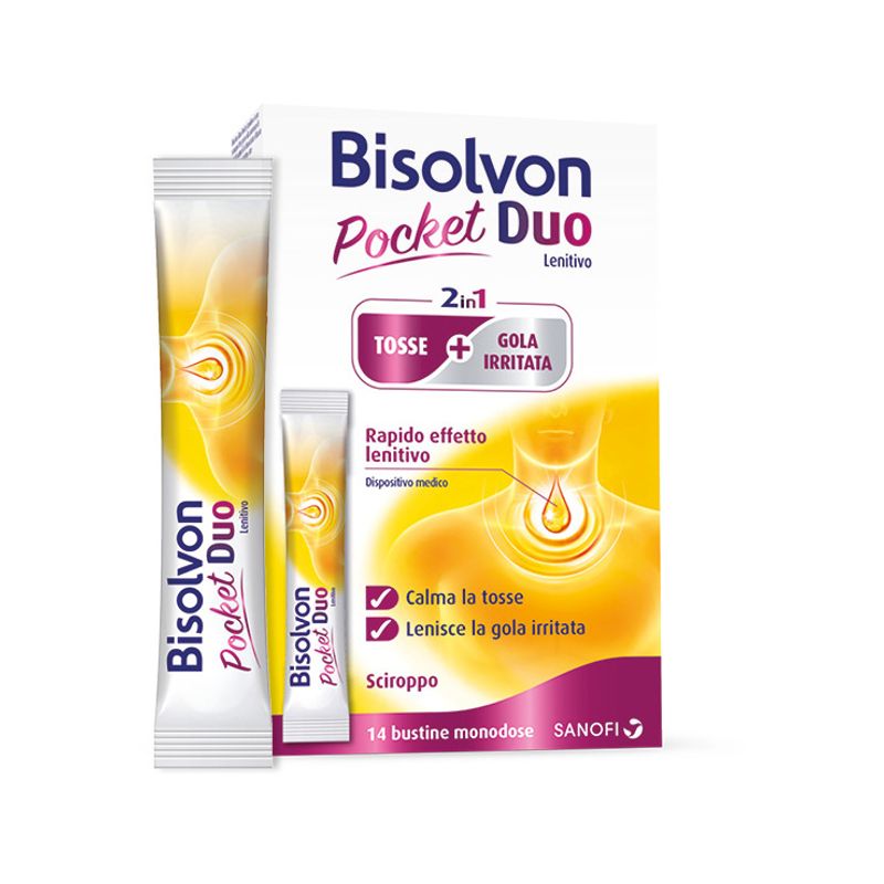Image of Bisolvon Duo Pocket Lenitivo: Contro Tosse e Gola Irritata 14 Bustine monodose
