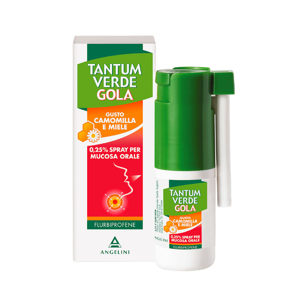 Tantum Verde Gola 0,25% spray per mucosa orale gusto camomilla e miele 15ml