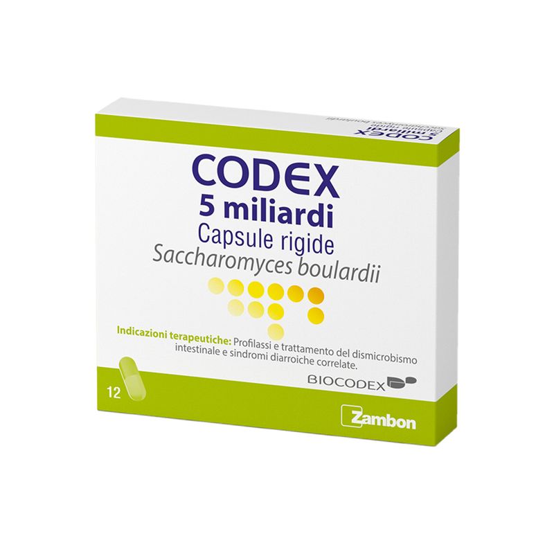Codex 5 Miliardi Saccharomyces Boulardii capsule rigide 12 capsule