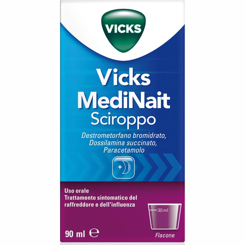 Vicks Medinait raffreddore e influenza sciroppo 90ml
