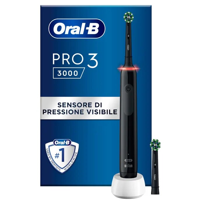 Image of Oral-B Spazzolino Elettrico Ricaricabile Pro Series 3 Nero + 2 Testine