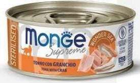 Monge Supreme Cibo Umido Tonno Con Granchio Per Gatti Sterilizzati Scatoletta 80g