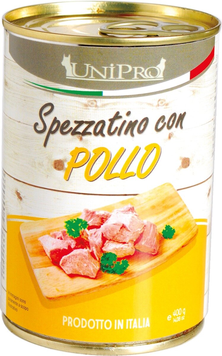 Image of Unipro Spezzatino Con Pollo Cibo Umido Per Cani Adulti Barattolo 400g