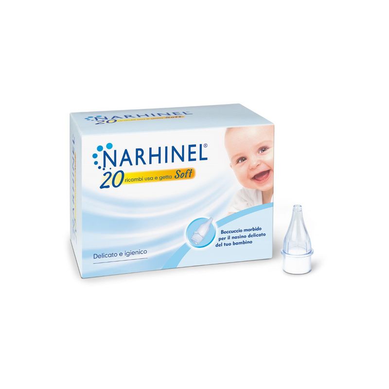 Narhinel 20 Ricambi Per Aspiratore Nasale Neonati E Bambini Con Filtro Assorbente Usa E Getta Soft