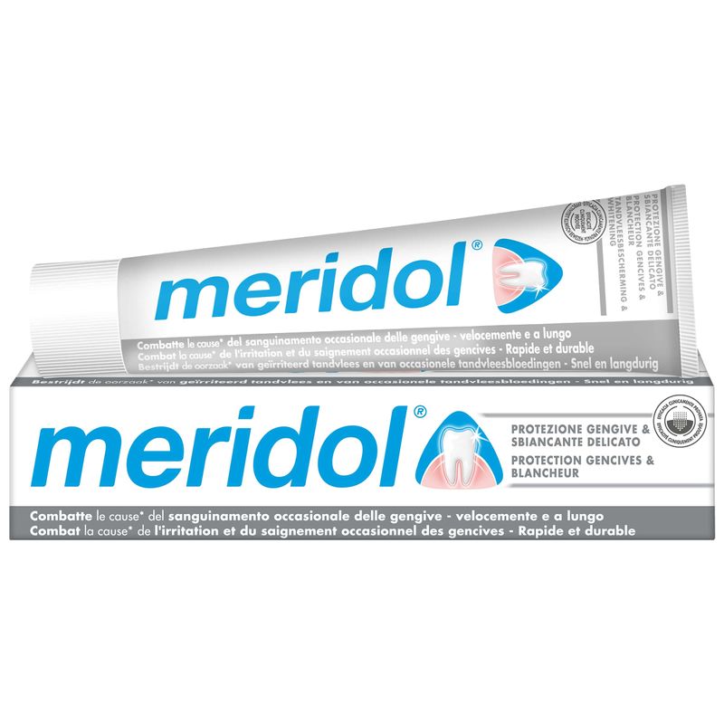 Meridol Dentifricio Whitening contro i batteri e le cause dell'irritazione gengivale 75 ml