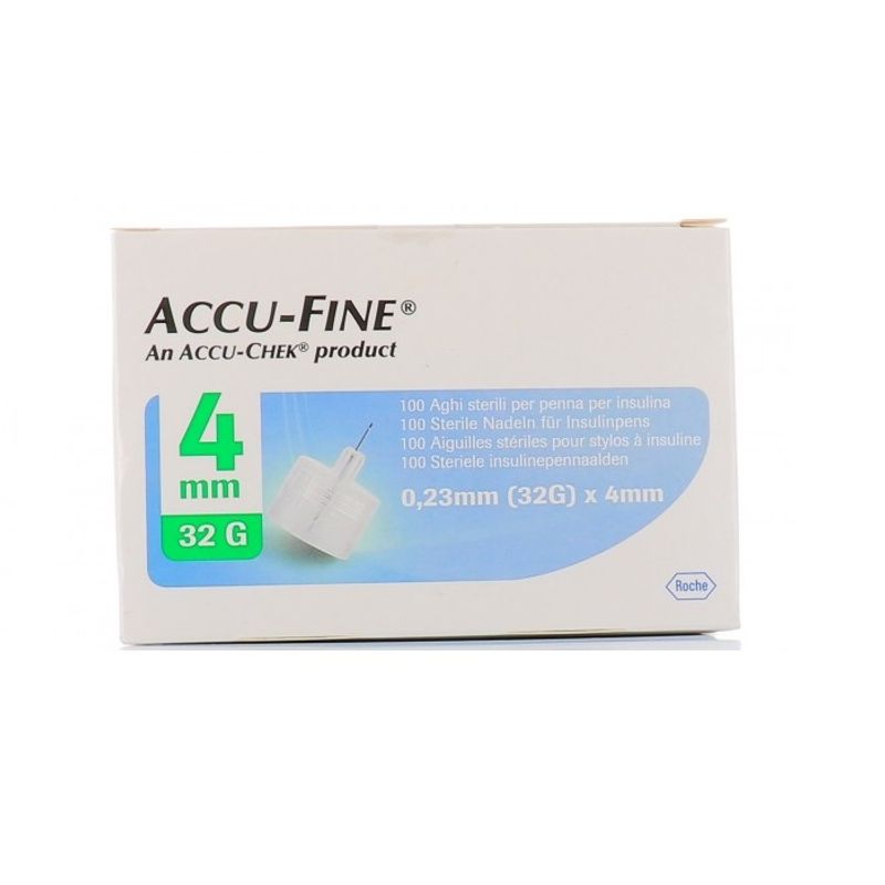 Accu Fine Aghi Sterili Penna Insulina G32 4mm 100 Pz