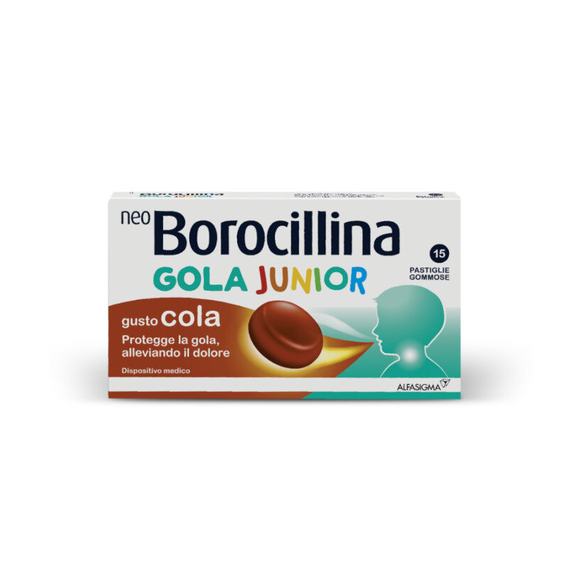 Neoborocillina Gola Junior gusto Cola 15 pastiglie gommose