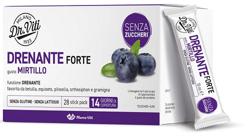 Dr Viti Drenante Forte Mirtillo 28 Stick Pack Senza Zuccheri