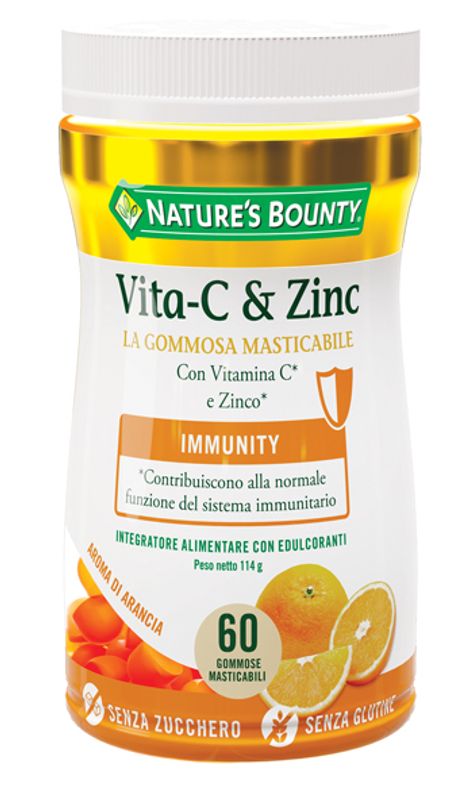 Nature's Bounty Vita-C & Zinc la Gommosa Masticabile 60 gommose