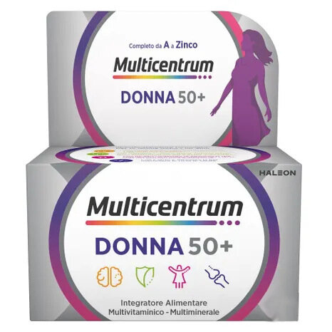 Multicentrum Donna 50+ Integratore Multivitaminico Multiminerale Calcio Ferro Acido Folico 60 Cpr