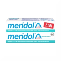 Meridol dentifricio combatte i batteri causa dell'irritazione gengivale 2 tubi da 75 ml