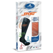 Sauber Sport Calza Unisex a Compressione colore Arancio-Bianco taglia M
