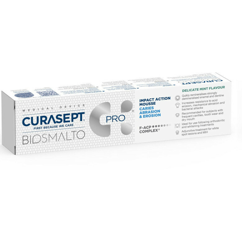 Curasept Biosmalto Pro mousse azione urto gusto menta 50ml