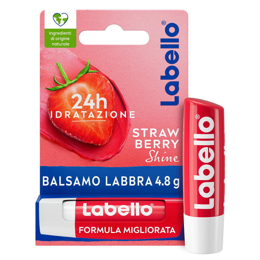 Labello Strawberry Shine Burrocacao Labbra Colorato E Idratante All'aroma Di Fragola 4,8g