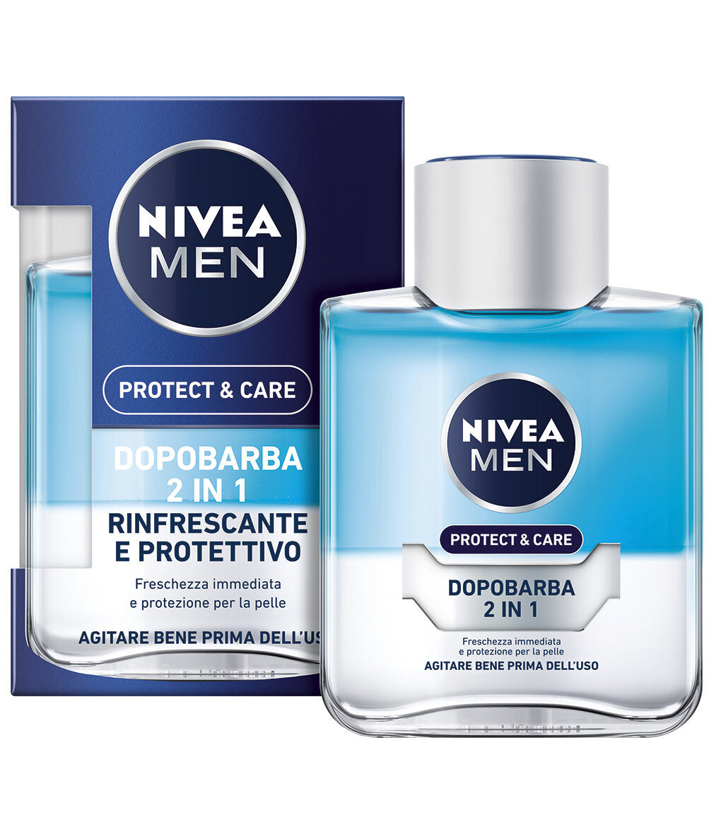 Nivea Men Protect & Care Dopobarba 2 in 1 Rinfrescante E Protettivo Dopobarba Lenitivo 100ml