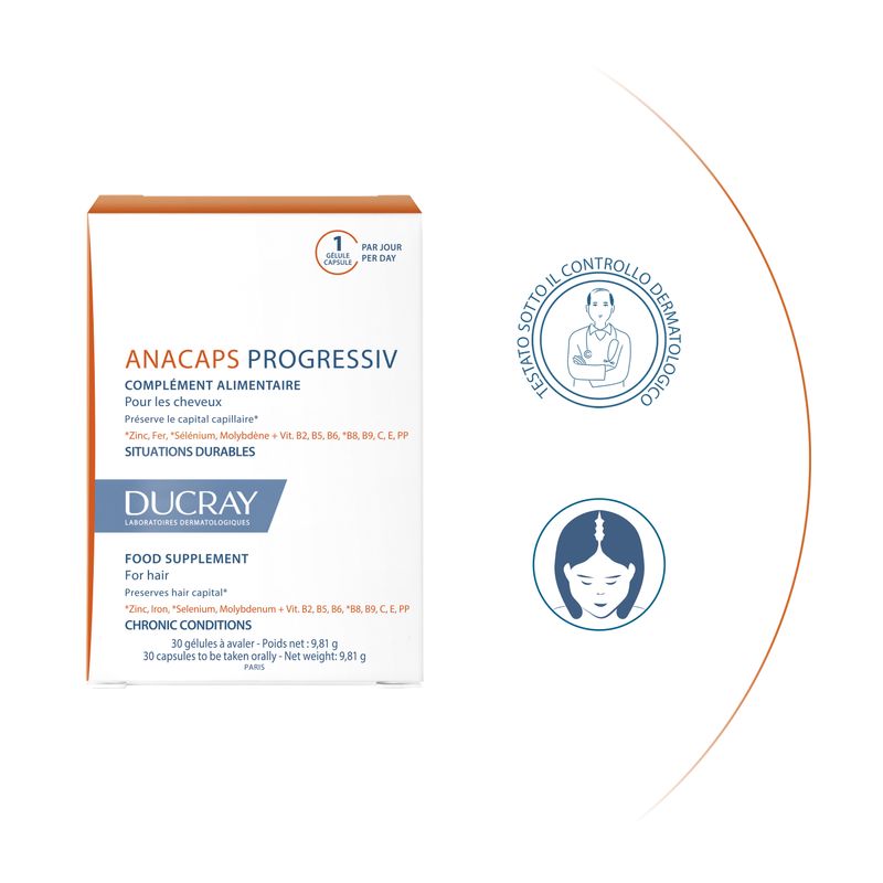 Ducray Anacaps Progressiv integratore alimentare per capelli 30 Capsule