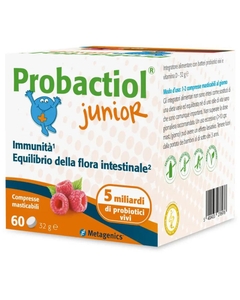 Probactiol Junior New per la flora intestinale 60 compresse masticabili gusto lampone-1