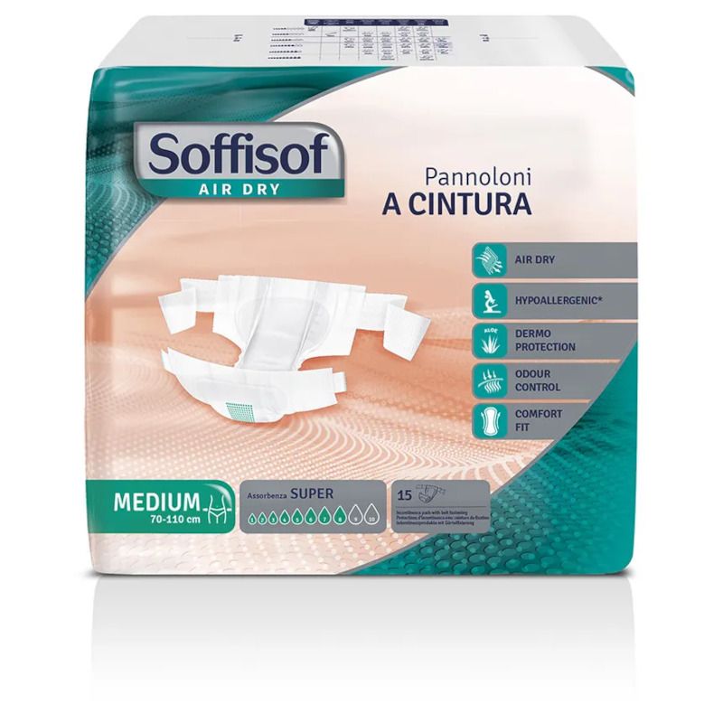 Image of Soffisof Air Dry Super pannolone a cintura taglia M 15 pezzi