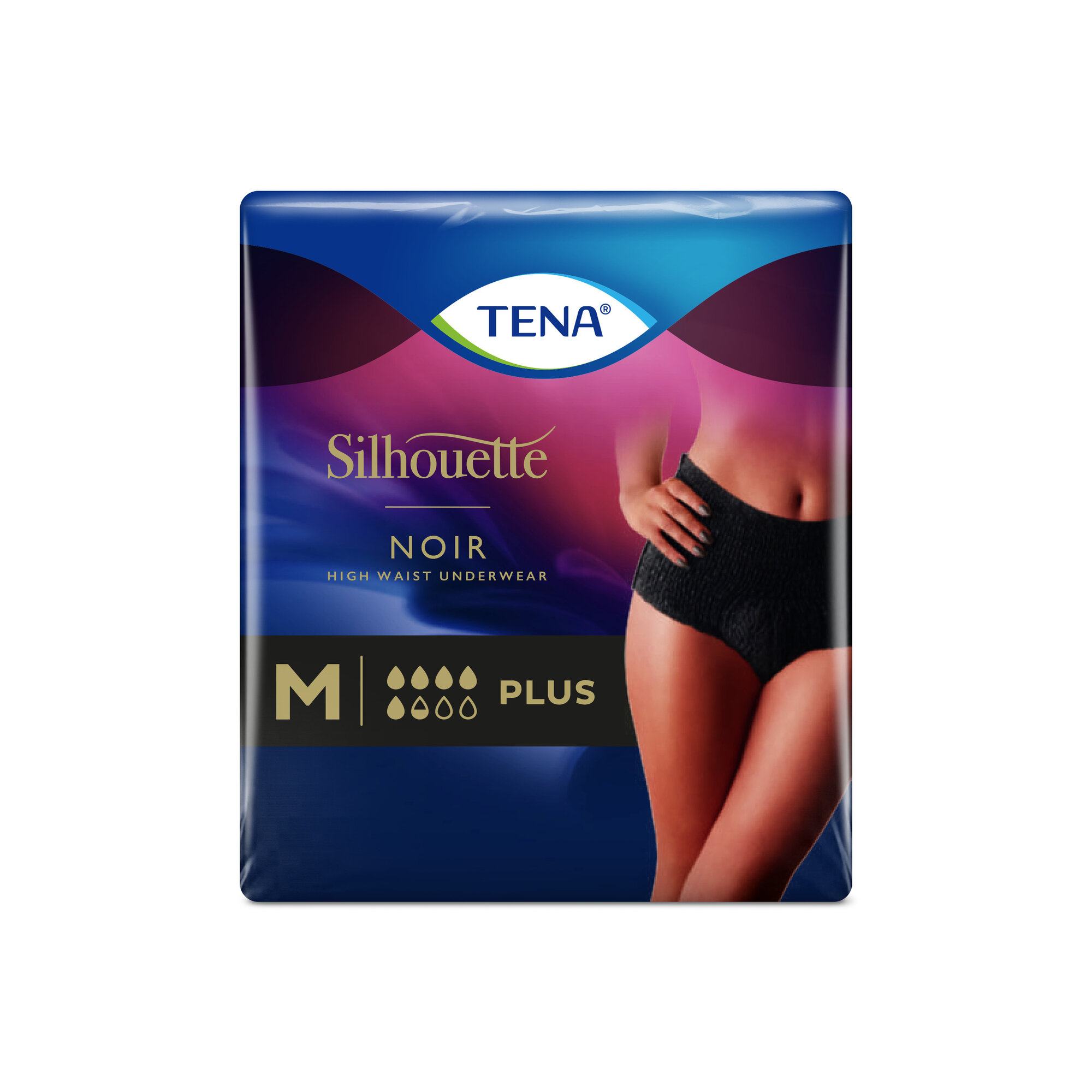 Image of Tena Silhouette Noir Plus Mutandine Assorbenti Monouso Taglia M 9 Pezzi Colore Nero