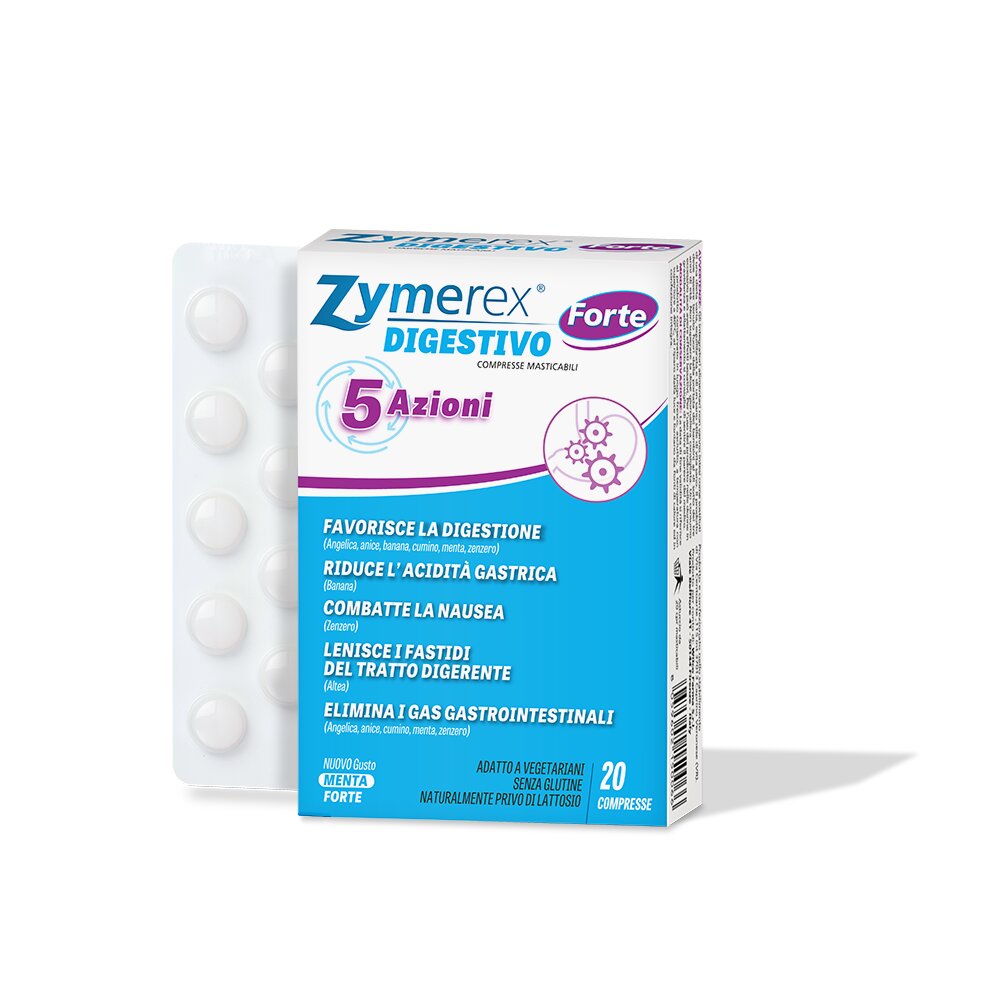 Zymerex Digestivo Forte 5 Azioni utili per la digestione 20 compresse masticabili