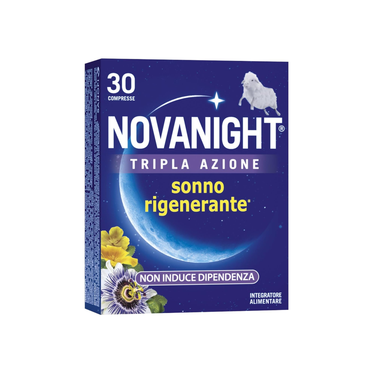 Novanight Tripla Azione con Melissa e Melatonina per Dormire Senza Glutine 30 Compresse