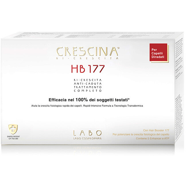 Crescina Transdermic Ri-Crescita e Anti-Caduta HB 177 200 trattamento completo donna 20 fiale