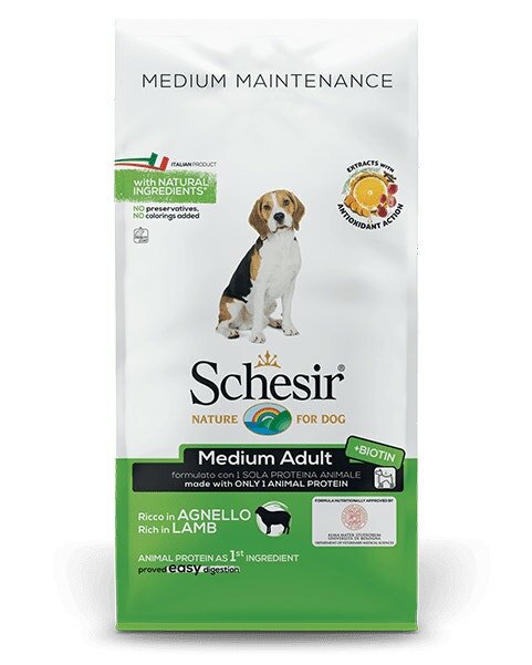 Schesir Maintenance Crocchette Con Agnello Per Cani Adulti Taglia Media Sacco 12kg