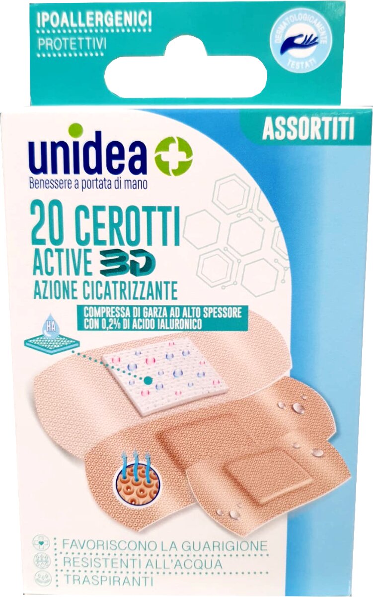 Unidea Active 3D cerotti cicatrizzanti dimensioni assortite 20 pezzi