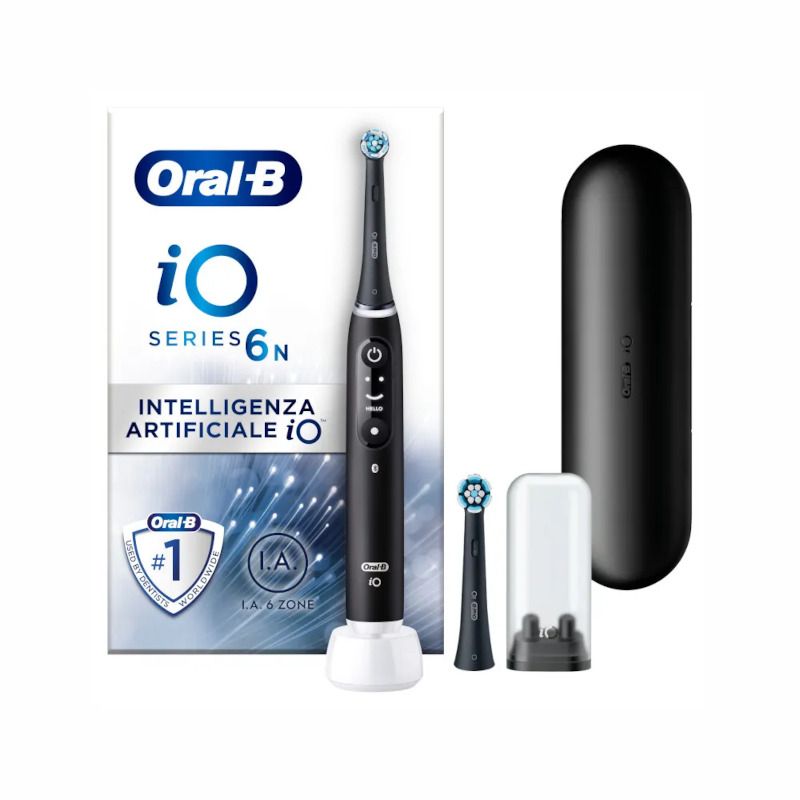 Oral-B iO6 spazzolino elettrico ricaricabile colore nero con custodia da viaggio