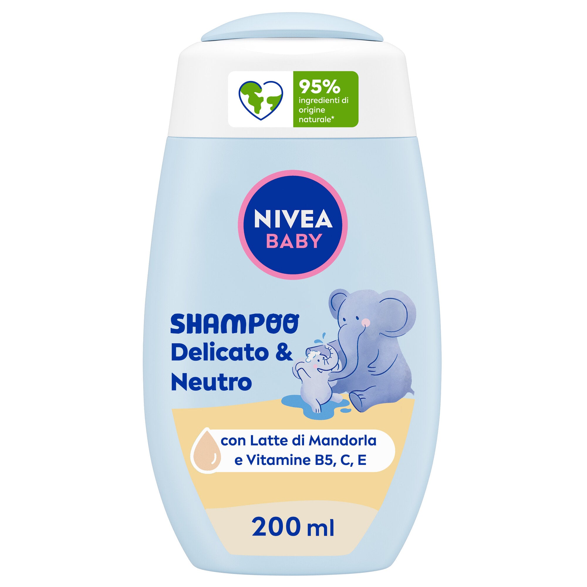 Nivea Baby Shampoo Delicato & Neutro Detergente Neonato Bambini Per Corpo E Capelli 200ml