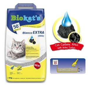 Biokat's Bianco Classic Extra Lettiera Con Carbone Attivo Per Gatti 10kg