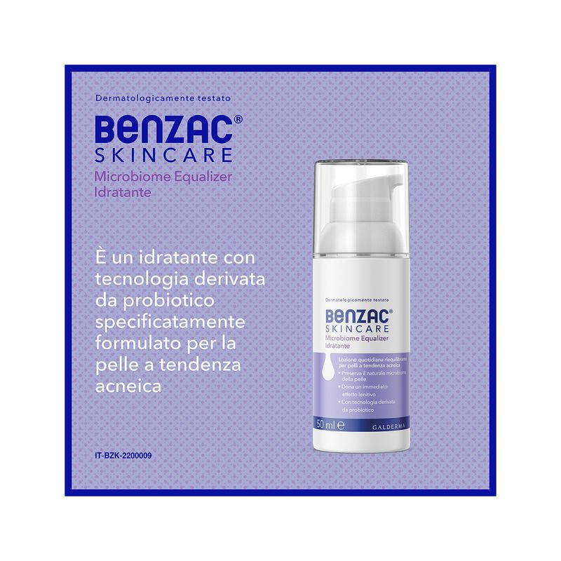 Benzac Skincare Microbiome Equalizer lozione idratante viso pelle acneica 50ml