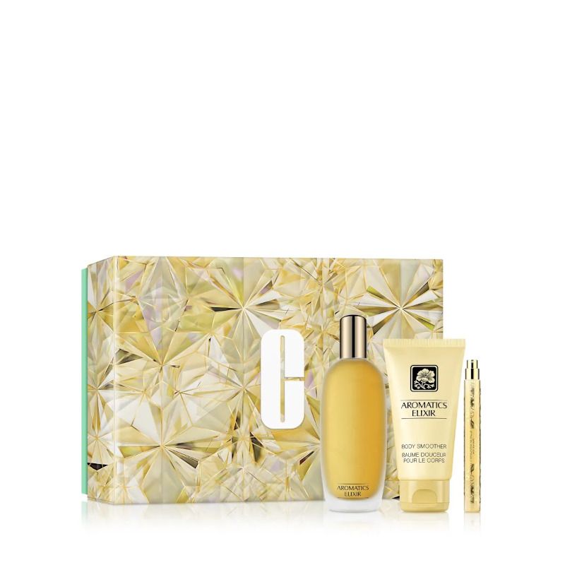 Image of Clinique Cofanetto Aromatics Elixir Profumo 100ml + Crema Corpo 75ml + Profumo Minisize 10ml