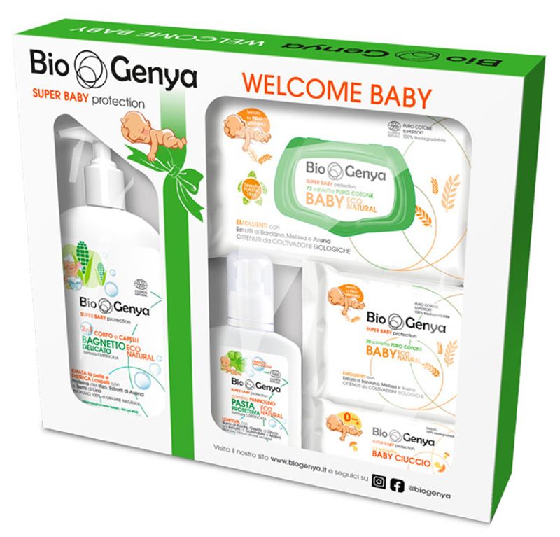 Image of Biogenya Cofanetto Welcome Baby Bagnetto Delicato + Pasta Protettiva + Salviette Igiene + Salviette