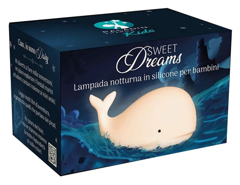 Sweet Dreams Balena lampada notturna in silicone per bambini 1 pezzo