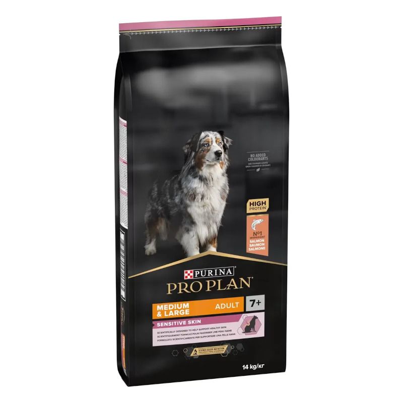 Image of Purina Pro Plan Medium & Large Adult 7+ Sensitive Skin Cibo Secco Con Salmone Cani Adulti Taglia Med