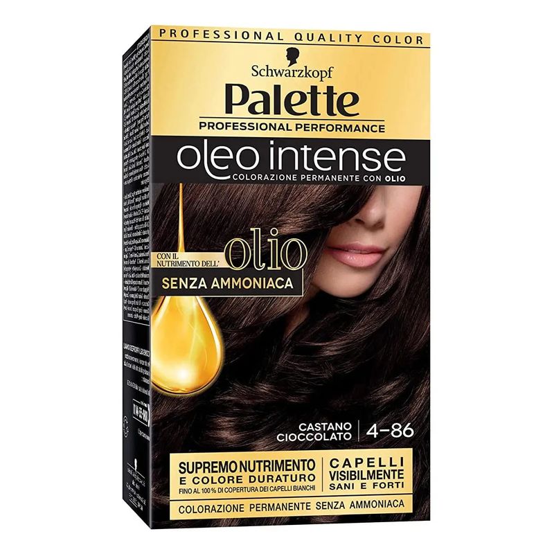 Image of Schwarzkopf Palette Oleo Intense colorazione permanente con olio 4-86 Castano Cioccolato