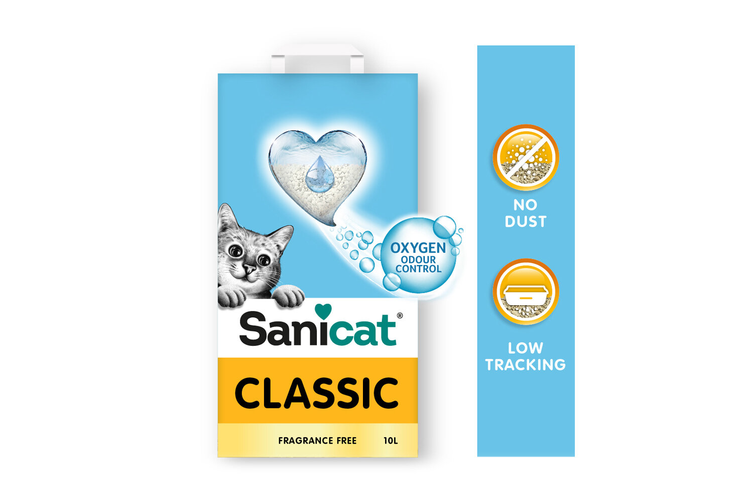 Image of Sanicat Classic lettiera minerale assorbente senza profumo per gatti 10L