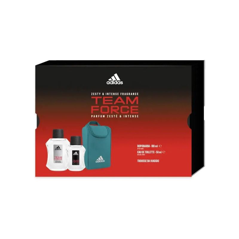 Adidas Cofanetto Team Force Edt 50ml + Dopobarba 100ml + Trousse