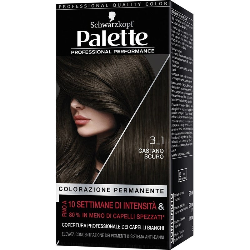 Image of Schwarzkopf Palette Professional Performance Colorazione Permanente 3-1 Castano Scuro 170g